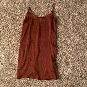 Size small brown slip dress with v neck